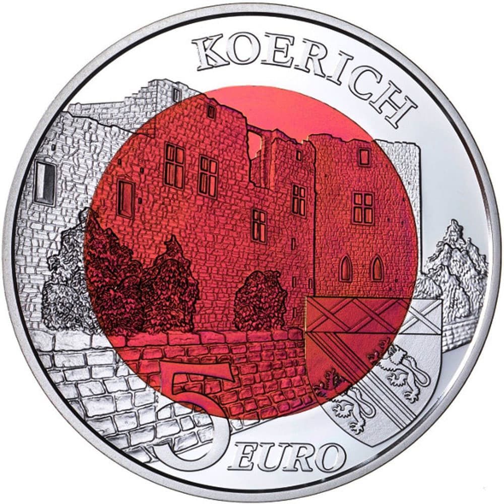 Moneda de Luxemburgo 5 euros 2018 Chateau de Koerich