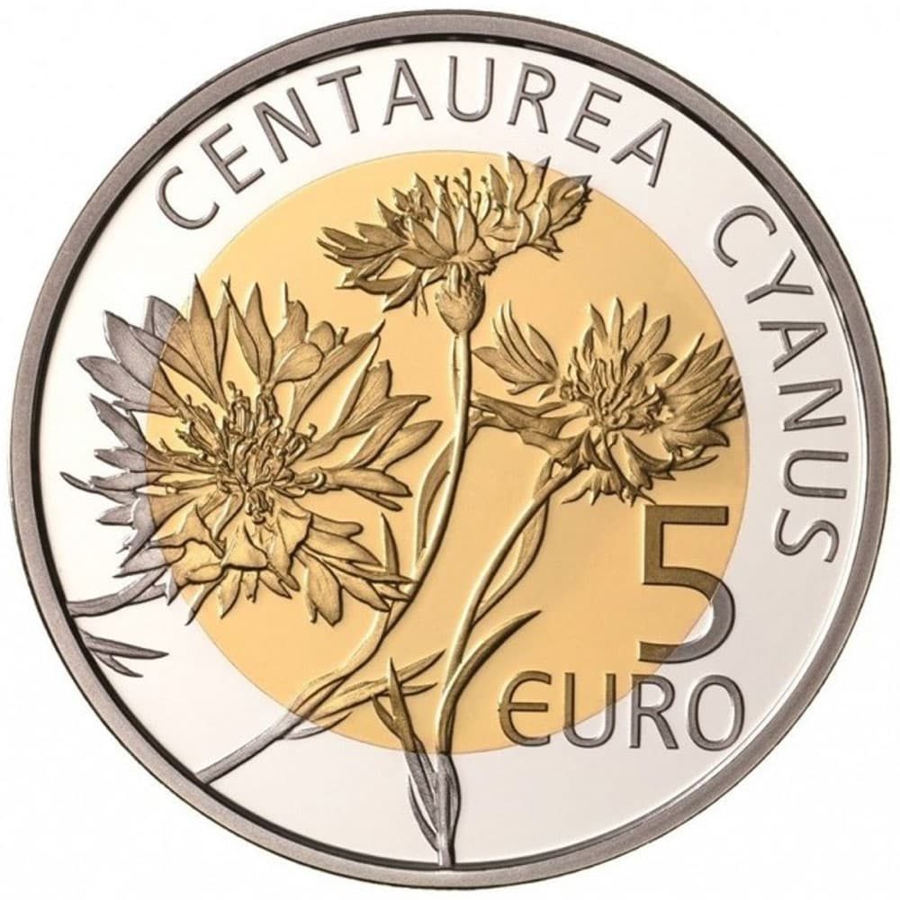 Moneda de Luxemburgo 5 euros 2016 Centaurea Cyanus