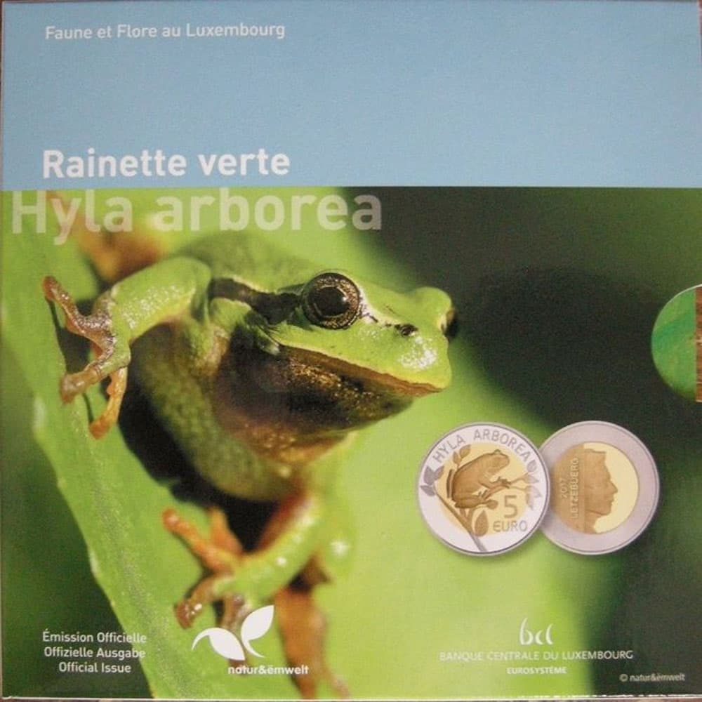 Moneda de Luxemburgo 5 euros 2017 Rainette Verte  - 3