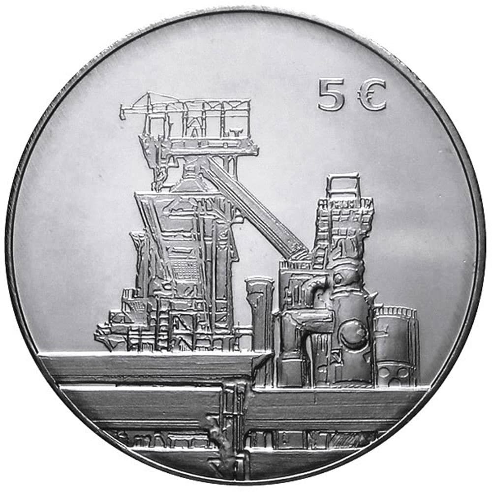 Moneda de Luxemburgo 5 Euros 2010 Acier Stahl Steel Acero