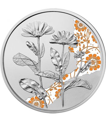 Moneda de plata 5 euros Austria Caléndula 2022 Proof