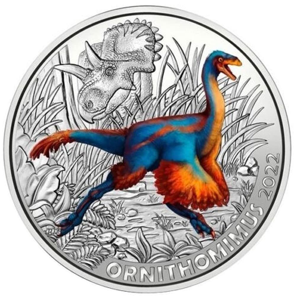 Austria moneda de 3 Euros 2022 Ornithomimus  - 1
