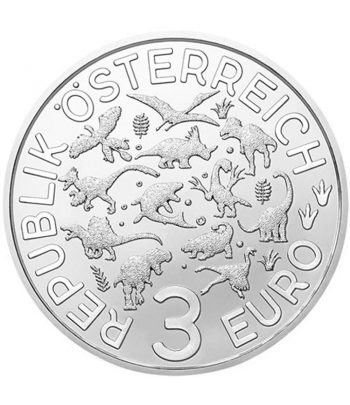 Colección 12 monedas Austria 3 Euros Supersaurs 2019-2022.