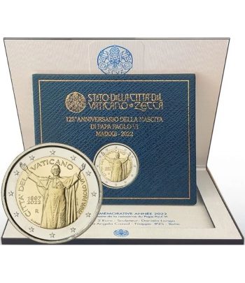 moneda de Vaticano 2 euros 2022 dedicada al Papa Pablo VI  - 1