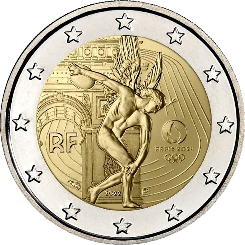 moneda 2 euros Francia 2022 dedicada a las Olimpiadas 2024.
