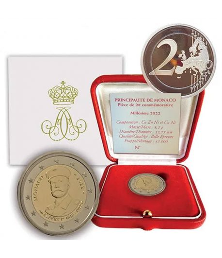 moneda 2 euros Monaco 2022 dedicada a Alberto I. Proof