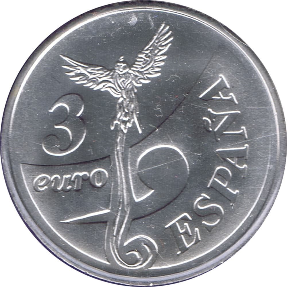 Moneda de plata de España 3 euros Ruta Quetzal 1998  - 1