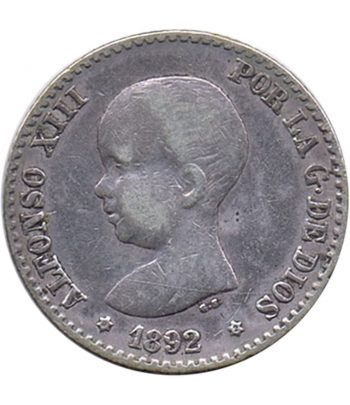 Moneda de España 50 Céntimos de Plata 1892 *92 Alfonso XIII PG M.  - 1