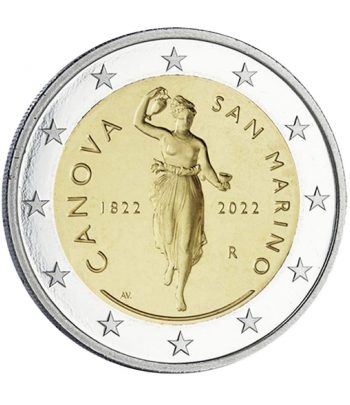 moneda 2 euros San Marino 2022 dedicada a Antonio Canova  - 1
