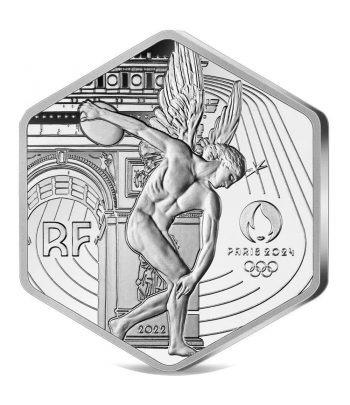 Moneda 10 euros de plata Francia año 2022 Olimpiadas 2024  - 1