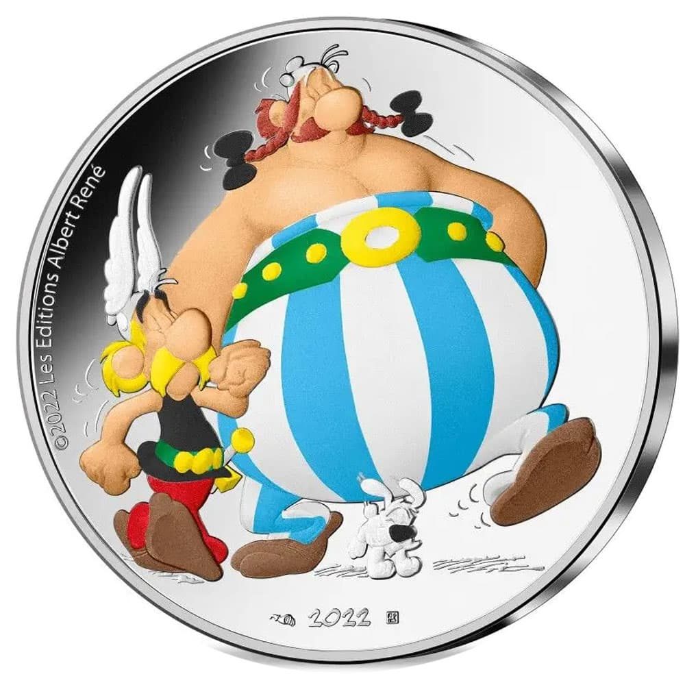 Moneda 10 euros de plata Francia año 2022 Asterix y Obelix  - 1