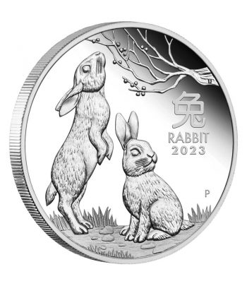 Moneda de plata Austalia 1$ año Lunar Chino del Conejo 2023  - 1