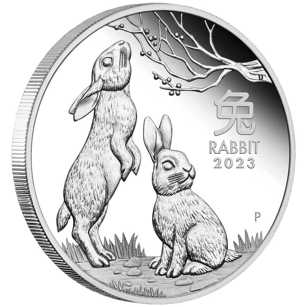 Moneda de plata Austalia 1$ año Lunar Chino del Conejo 2023  - 1