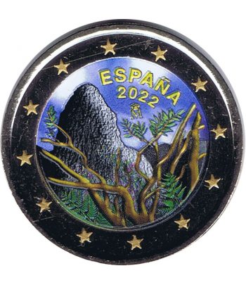 moneda 2 euros España 2022 Parque de Garajonay en color  - 1
