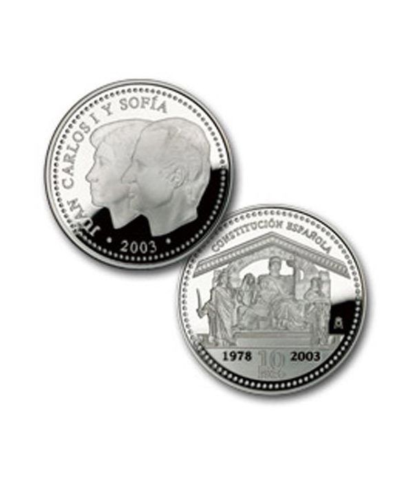 Moneda 2003 25º Aniversario de la Constitución. 10 euros. Plata.