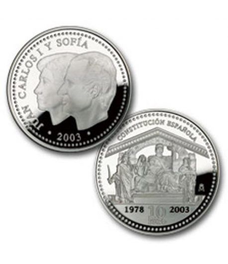 Moneda 2003 25º Aniversario de la Constitución. 10 euros. Plata.