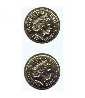 Monedas de Gran Bretaña 1 Libra London y Belfast 2010. Cuproníquel.  - 2