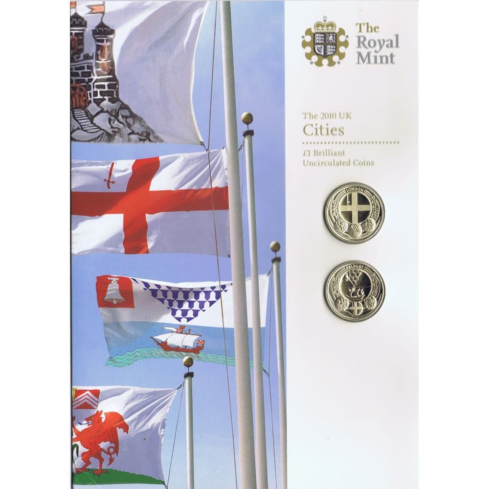 Monedas de Gran Bretaña 1 Libra London y Belfast 2010. Cuproníquel.  - 3
