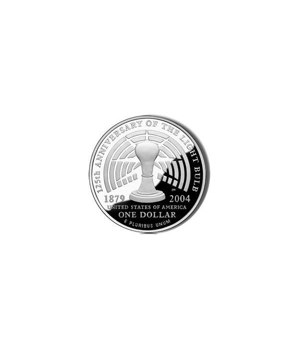 Moneda de plata 1$ Estados Unidos Thomas Edison 2004  - 2
