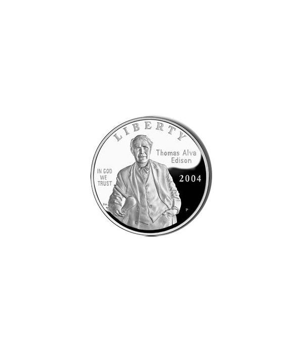 Moneda de plata 1$ Estados Unidos Thomas Edison 2004  - 4