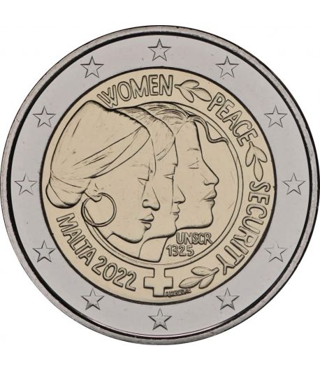 moneda 2 euros Malta 2022 Mujeres Paz y Seguridad  - 1