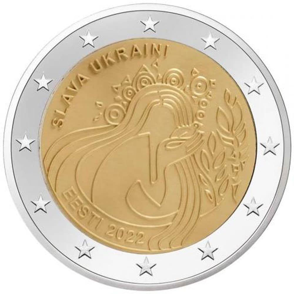 moneda 2 euros Estonia 2022 Ucrania Libertad  - 1