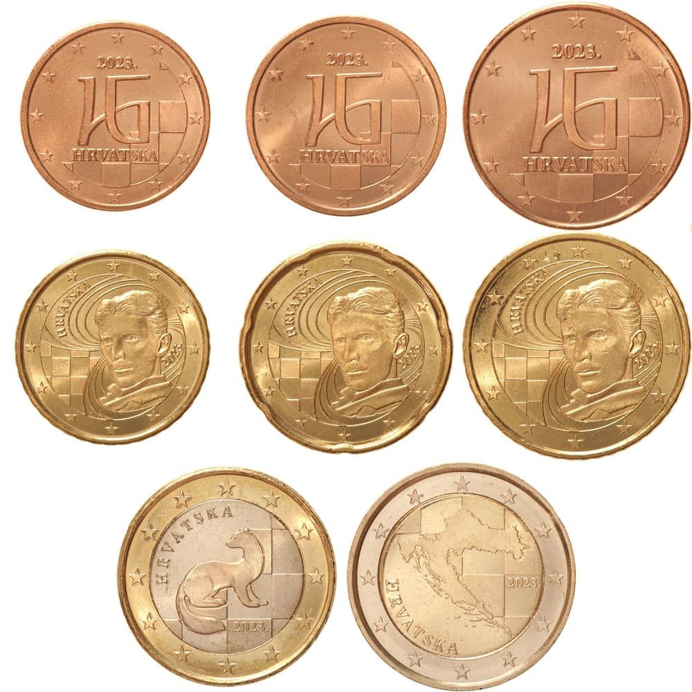 monedas euro Croacia 2023 serie de 8 monedas  - 1