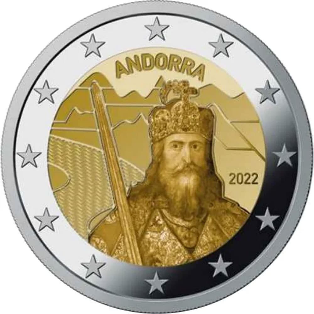 moneda de Andorra 2 euros 2022 Llegenda de Carlemany  - 1