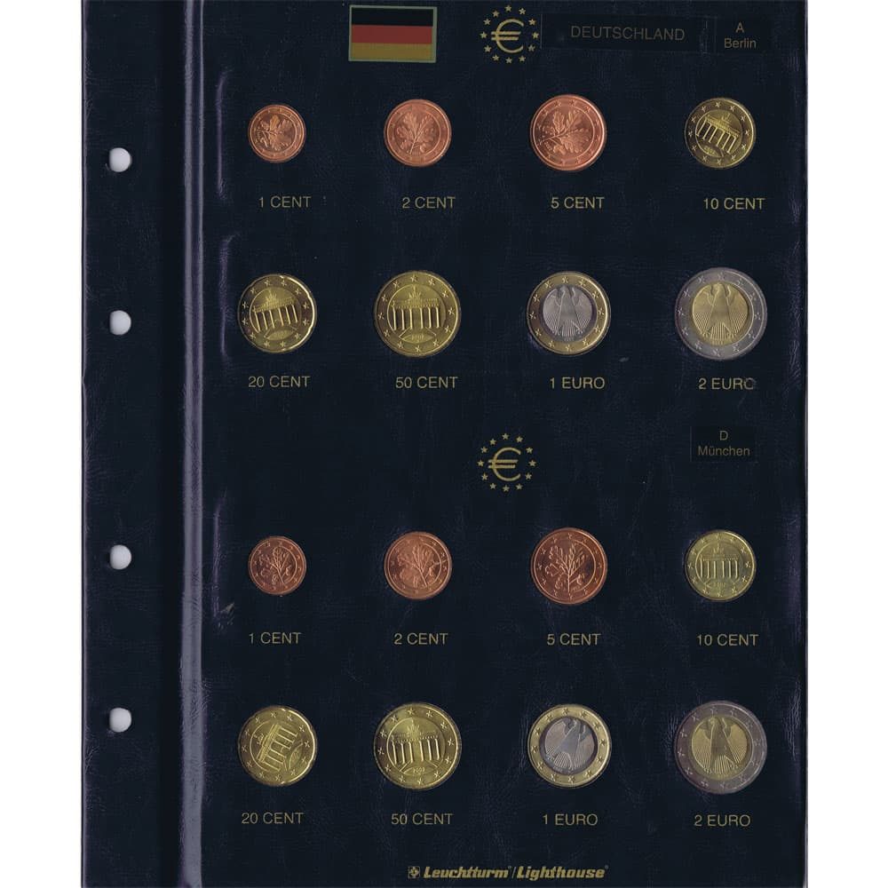 monedas Alemania euros 2002. 5 cecas en 3 hojas VISTA  - 4