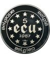 Moneda de plata 5 Ecus Belgica 1987. Proof