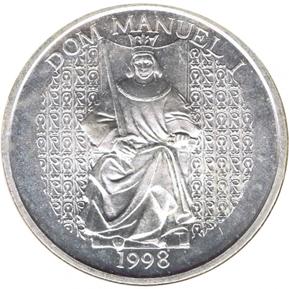 Moneda de Portugal 1000 Escudos 1998 Dom Manuel. Plata  - 1