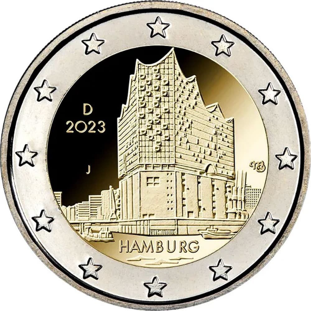 moneda 2 euros Alemania 2023 Filarmónica de Elba.  - 1