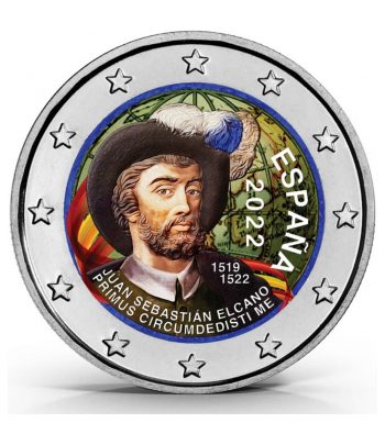 moneda 2 euros España 2022 Elcano en color. Tipo B  - 1