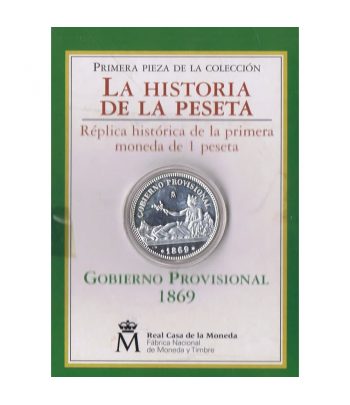 Medalla de plata Primera moneda de 1 Peseta 1869. Réplica  - 1