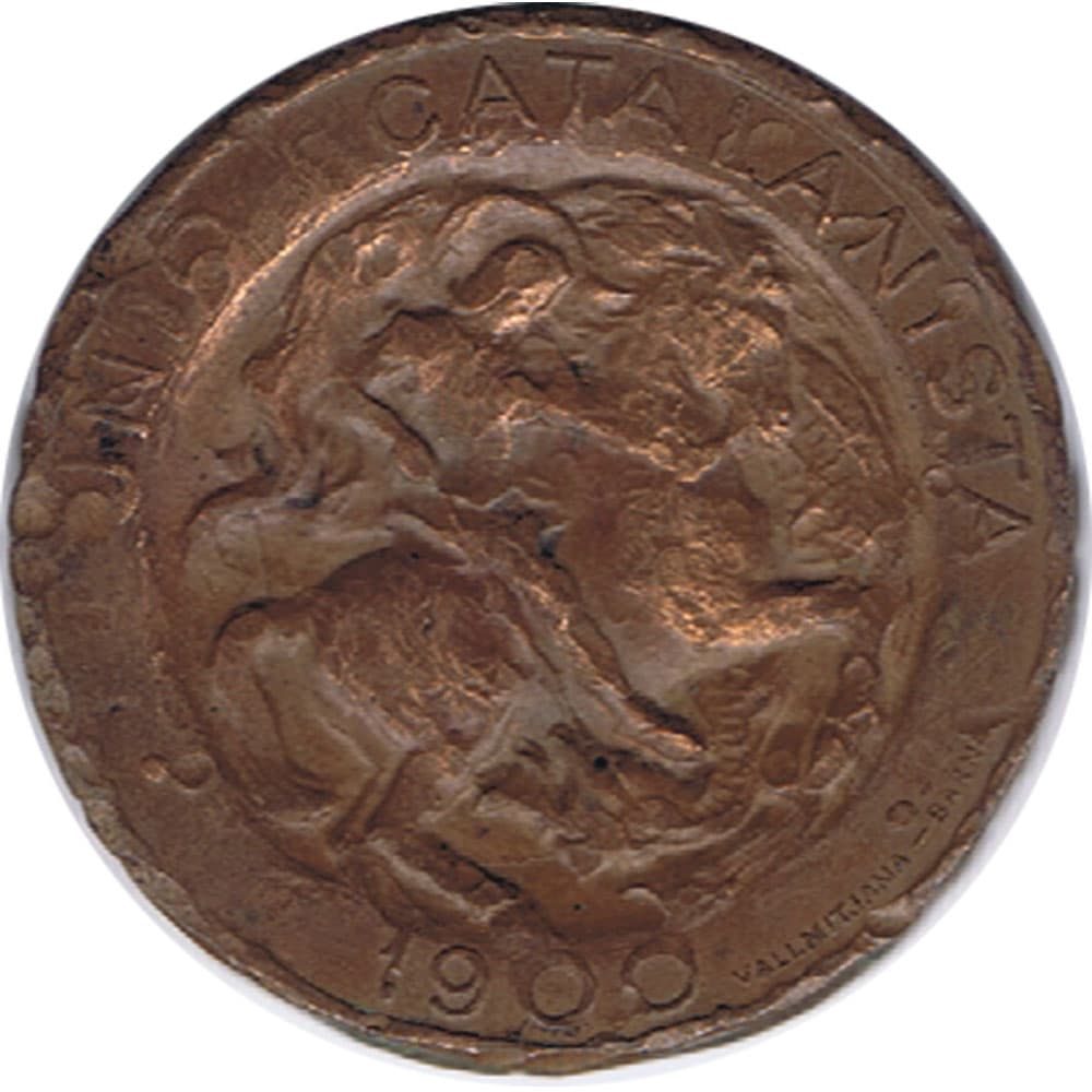 Moneda de cobre 5 Céntimos 1900 Unió Catalanista.  - 1