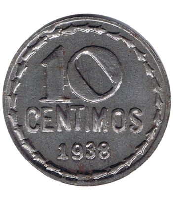 Moneda II República 10 Céntimos 1938. Reproducción.  - 1