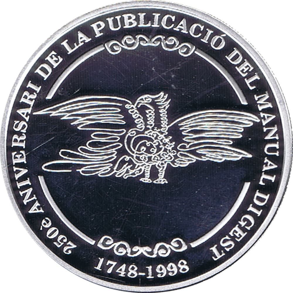 Moneda 5 Diners de plata Andorra 1998 Manual Digest.  - 1
