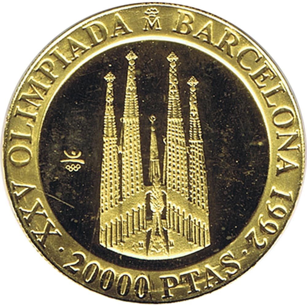 Moneda de oro 20.000 Pesetas Sagrada Familia 1990.  - 1