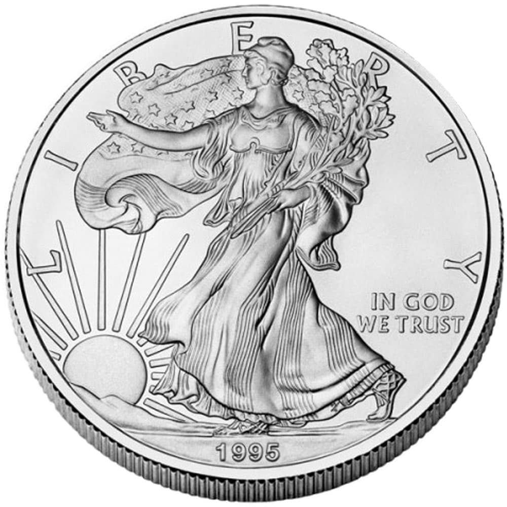 Moneda de plata Estados Unidos 1 Dollar Liberty 1995.  - 1