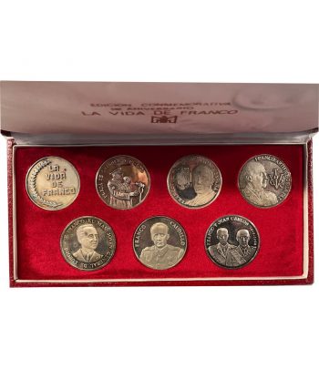 7 Medallas La Vida de Franco de plata.  - 2