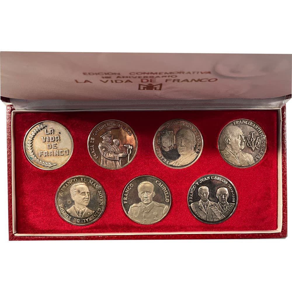 7 Medallas La Vida de Franco de plata.  - 2