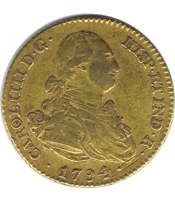 Moneda de oro Carlos IV 2 Escudos año 1794 ceca Madrid MF  - 1