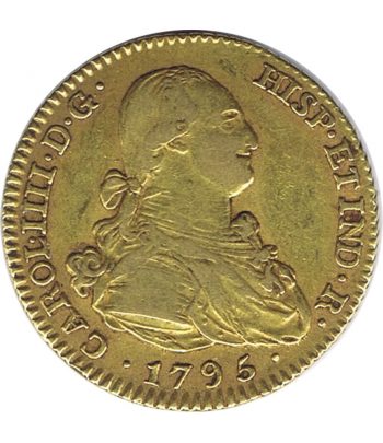 Moneda de oro Carlos IV 2 Escudos año 1795 ceca Madrid MF  - 1