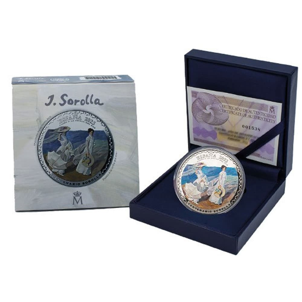 Moneda de España 50 euros 2023 Sorolla. A la orilla del mar. Plata  - 1