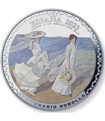 Moneda de España 50 euros 2023 Sorolla. A la orilla del mar. Plata  - 2