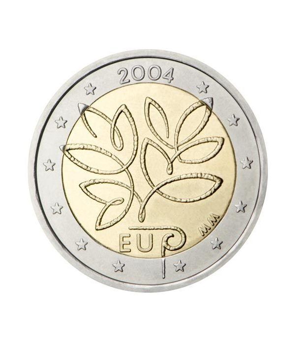 moneda 2 euros Finlandia 2004 ampliación Unión Europea.