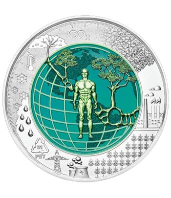 moneda Austria 25 Euros de Niobio año 2018 Antropoceno.  - 2