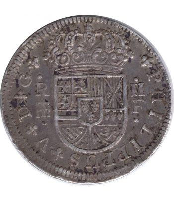 Moneda de España 2 Reales 1721 Felipe V Segovia F. Plata.  - 2