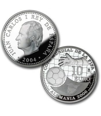 Moneda 2004 Copa Mundial FIFA Alemania 2006 2ª 10 euros. Plata.  - 2