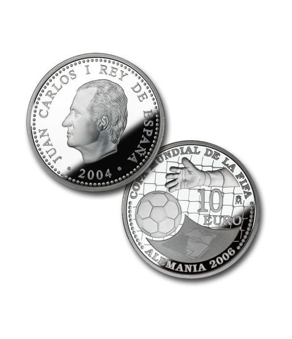 Moneda 2004 Copa Mundial FIFA Alemania 2006 2ª 10 euros. Plata.